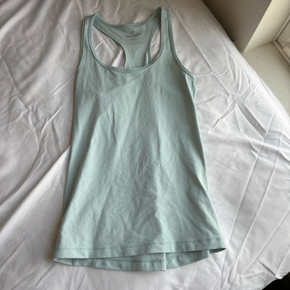 90 Degree By Reflex Green Fitted Sleeveless Tank Top